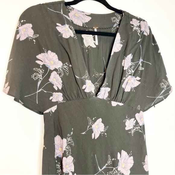 FREE PEOPLE | Drapey Melanie Printed Mini Dress in Night - Picture 4 of 6